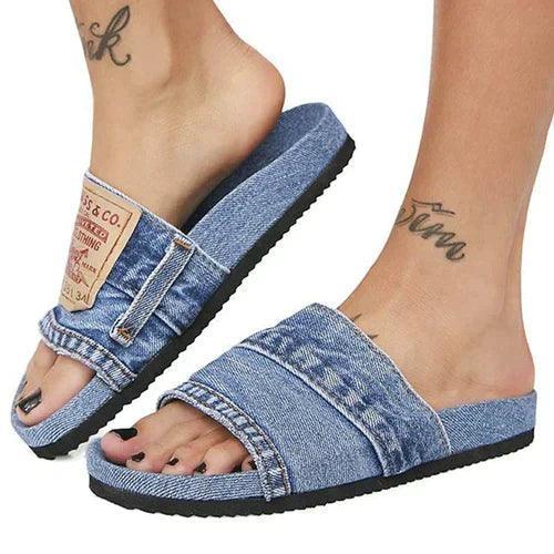 Sandales Orthopédiques Femme En Denim Élégantes & Confortables - Confort Orthopédique