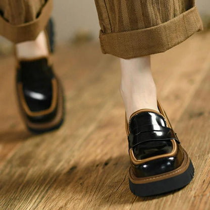 DIANE - Mocassins vernis à talons Confort Orthopédique