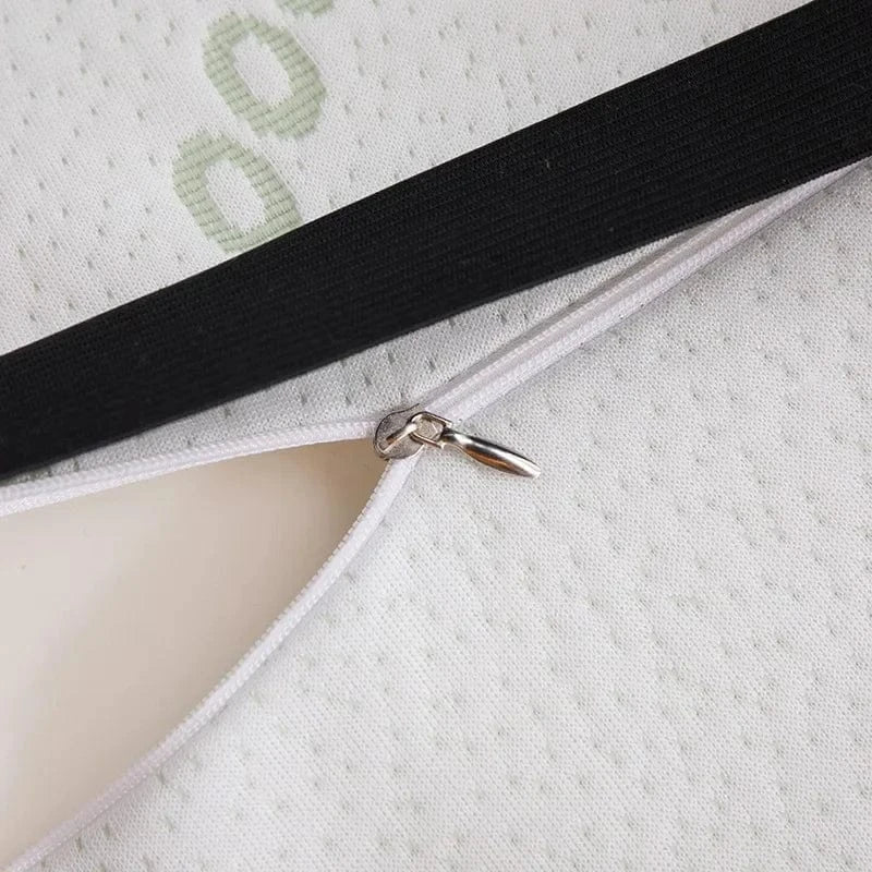 Double Coussin Orthopédique Dos, Assise Et Dossier – détail de la fermeture éclair sur la housse en tissu respirant