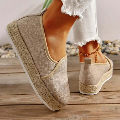 Espadrille pour femme paillette - 37 / Wheat
