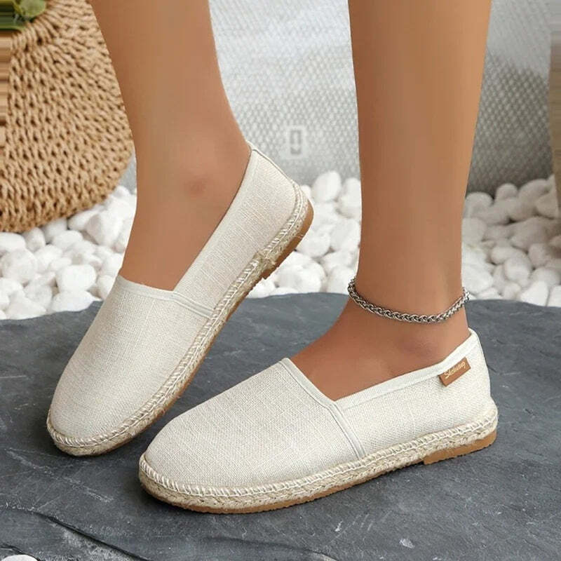 Espadrille femme plate pour la marche - 37 / Black