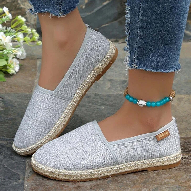 Espadrille femme plate pour la marche - 36 / Silver