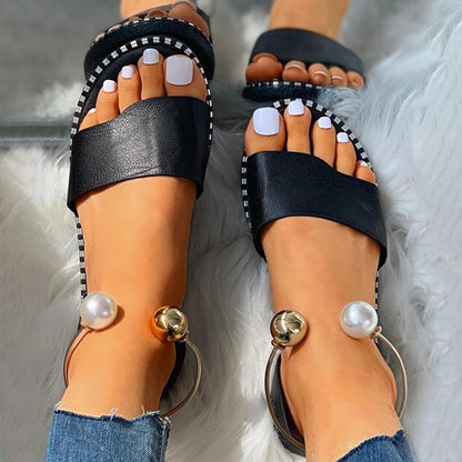 Sandales orthopédique femme Ella™ à talons plats à bout ouvert - Chics et confortables Confort Orthopédique