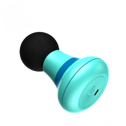 Mini appareil de massage pour cervicale – design compact en plastique bleu avec une tête noire, idéal pour soulager les tensions.