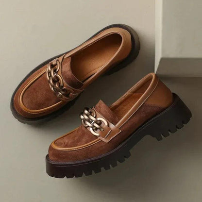VALENTINE - Mocassins à talons en daim Confort Orthopédique