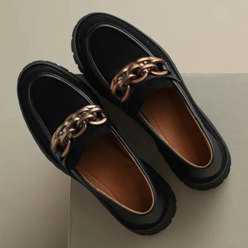 VALENTINE - Mocassins à talons en daim Confort Orthopédique