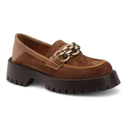 VALENTINE - Mocassins à talons en daim Confort Orthopédique