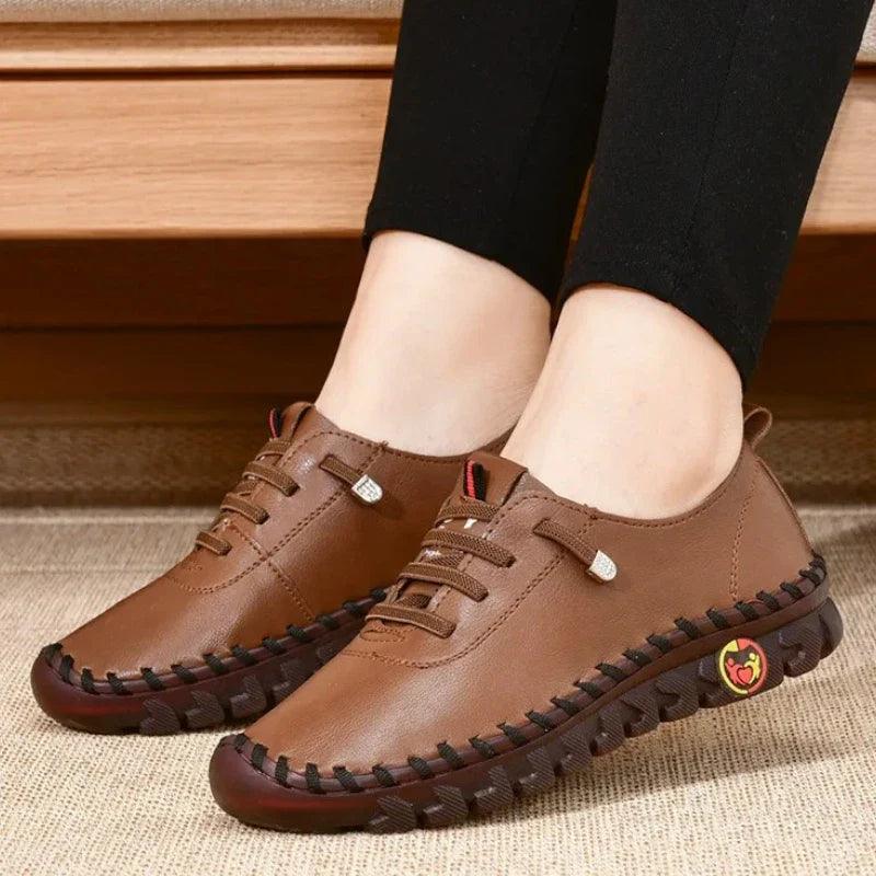 EVA - Mocassins effet cuir type basket Confort Orthopédique