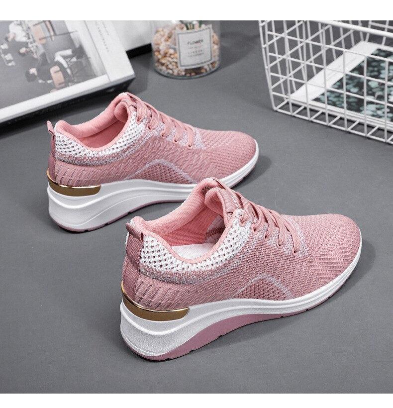 Chaussures orthopédiques femme compensées maillées Confort Orthopédique