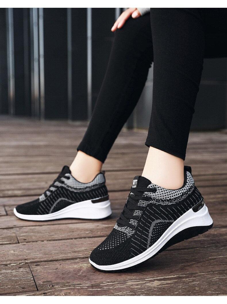Chaussures orthopédiques femme compensées maillées - Confort Orthopédique