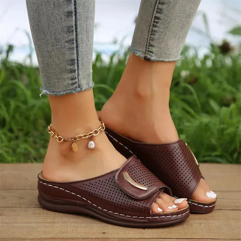 Sandale Orthopédique Femme à Talon Bas - 38