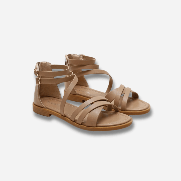SANDALES ORTHOPÉDIQUES PLATES EN CUIR FEMME - Confort Orthopédique