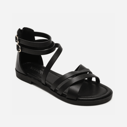 SANDALES ORTHOPÉDIQUES PLATES EN CUIR FEMME - Confort Orthopédique