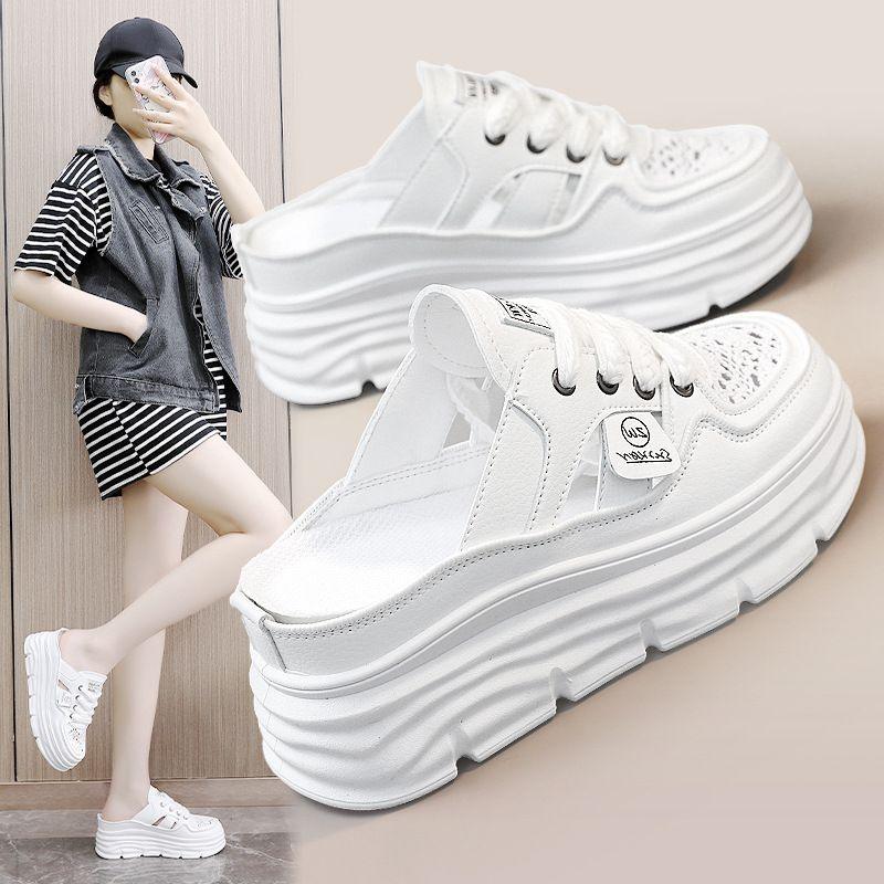 Chaussures respirantes légères à semelles épaisses et perforées pour femmes - Confort Orthopédique