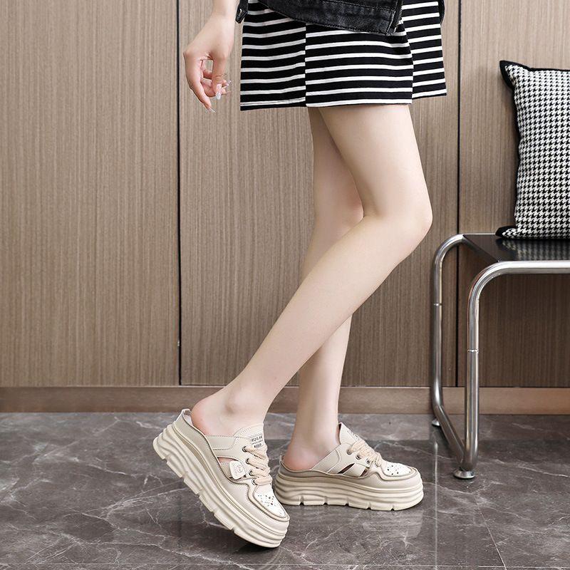 Chaussures respirantes légères à semelles épaisses et perforées pour femmes - Confort Orthopédique