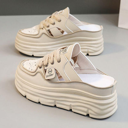 Chaussures respirantes légères à semelles épaisses et perforées pour femmes - Confort Orthopédique