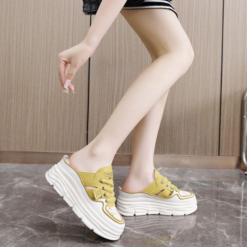 Chaussures respirantes légères à semelles épaisses et perforées pour femmes - Confort Orthopédique