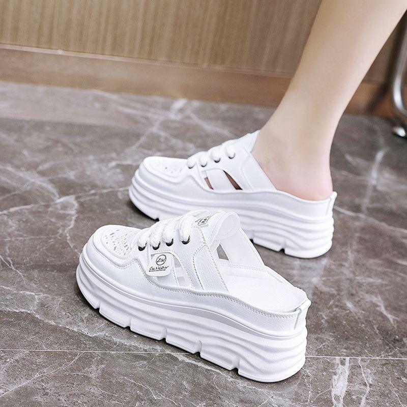 Chaussures respirantes légères à semelles épaisses et perforées pour femmes - Confort Orthopédique