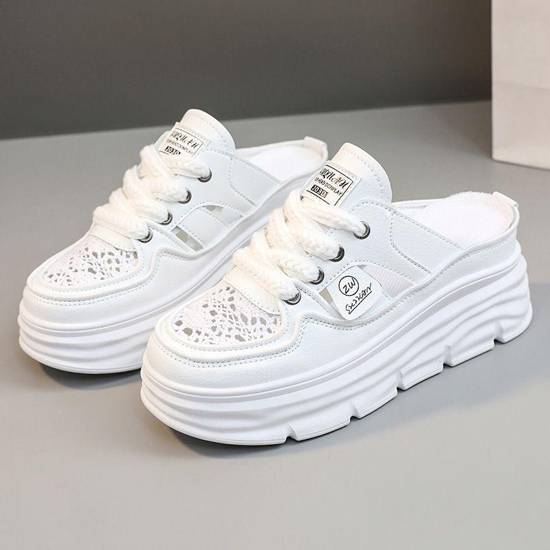 Chaussures respirantes légères à semelles épaisses et perforées pour femmes - Confort Orthopédique