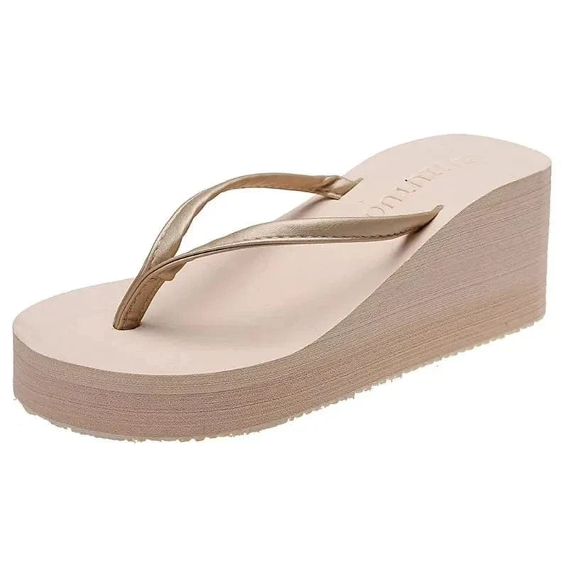 Tong Orthopédique Femme Compensée Style Plateforme - Noir / 41