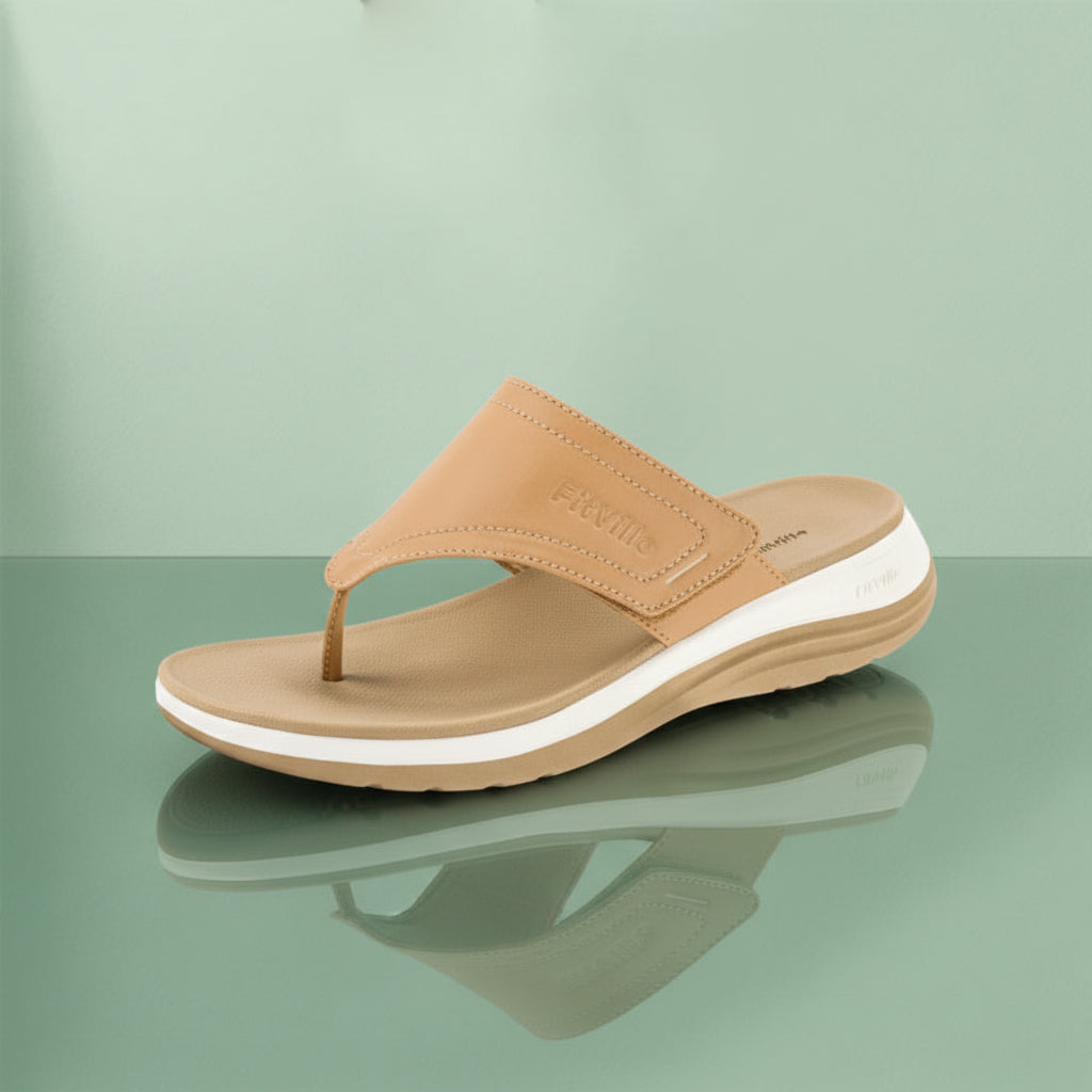 Tongs femme orthopédiques Fitville - Wheat / 37
