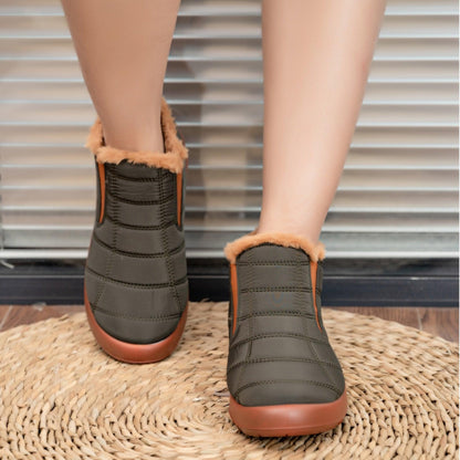 Bottines d'hiver chaudes en fourrure pour femme Confort Orthopédique