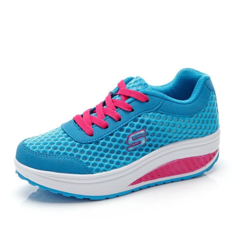 Chaussures Toning confortable à lacets en maille pour femmes Confort Orthopédique