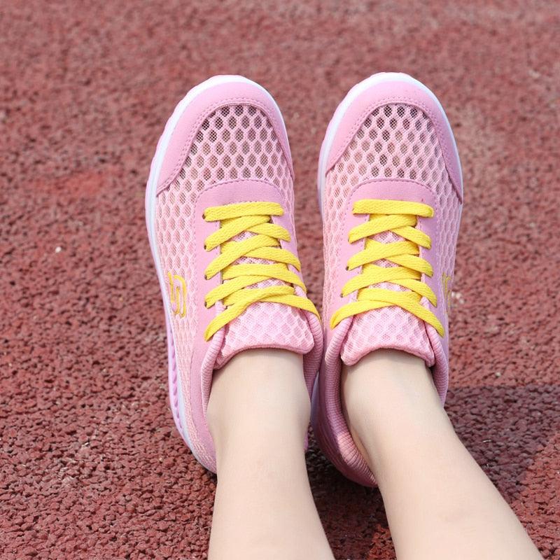 Chaussures Toning confortable à lacets en maille pour femmes Confort Orthopédique