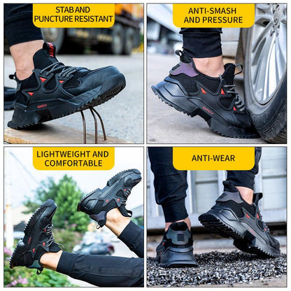 Chaussures de sécurité à bout en acier, respirantes, légères et indestructibles pour hommes - Safety Confort Orthopédique