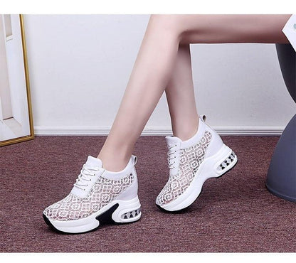 Chaussures à Plate-Forme en dentelle Confort Orthopédique