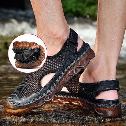 Sandales d'été en cuir orthopédique  pour hommes Confort Orthopédique