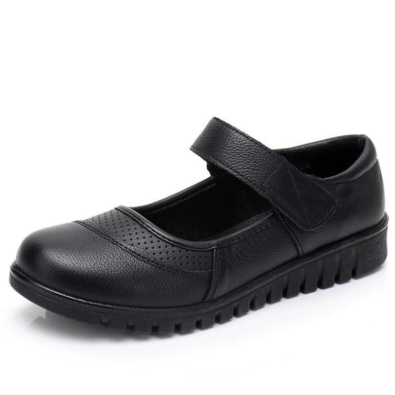 Mocassins plats en cuir orthopédique pour femmes Confort Orthopédique