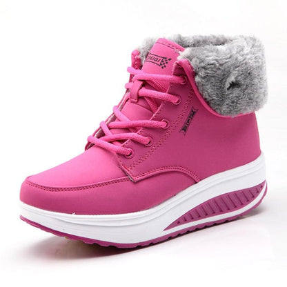 Bottes en coton à bascule en peluche pour femmes Confort Orthopédique