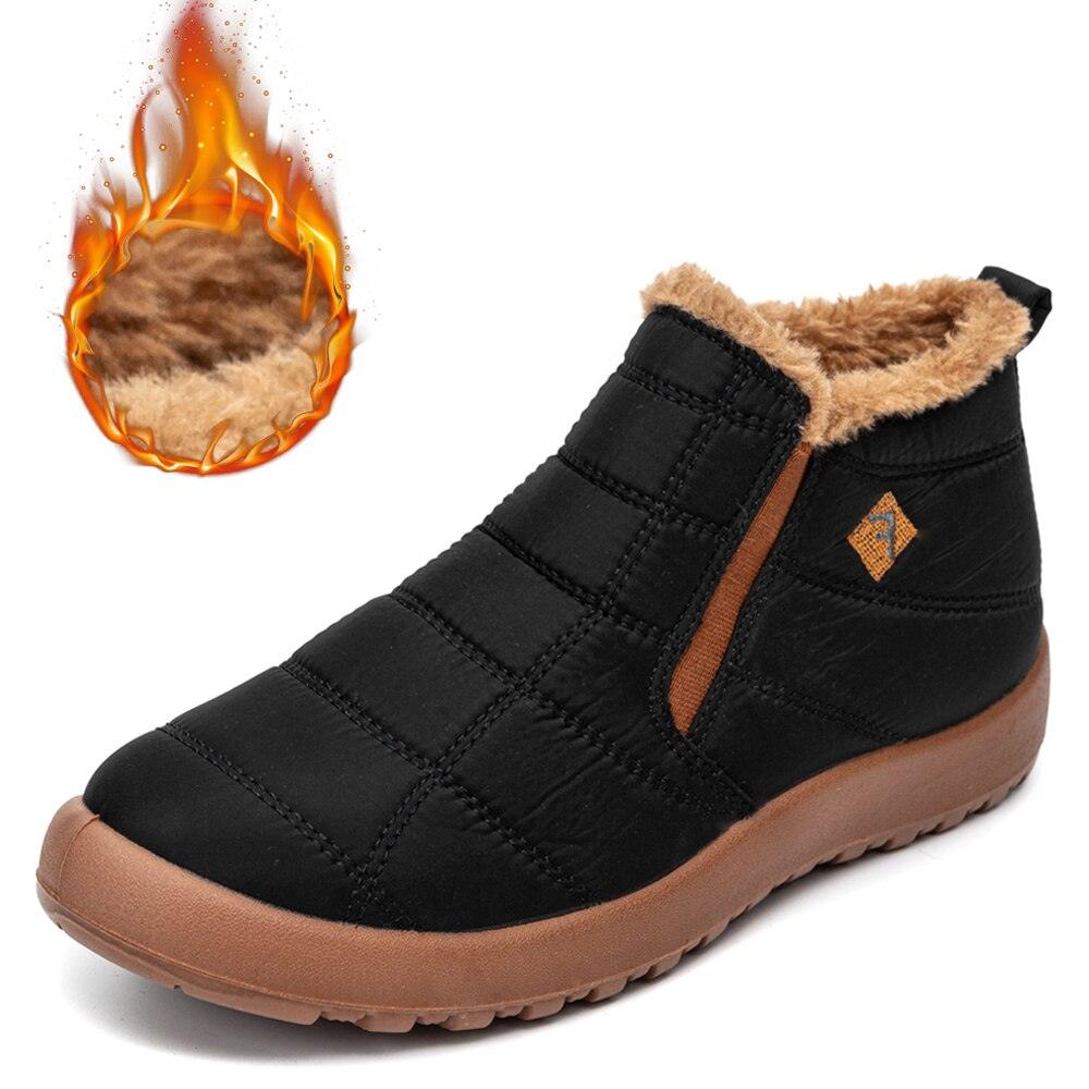 Bottines d'hiver chaudes en fourrure pour femme Confort Orthopédique
