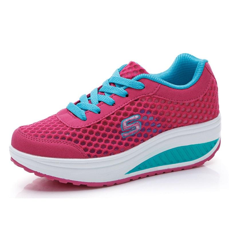 Chaussures Toning confortable à lacets en maille pour femmes Confort Orthopédique