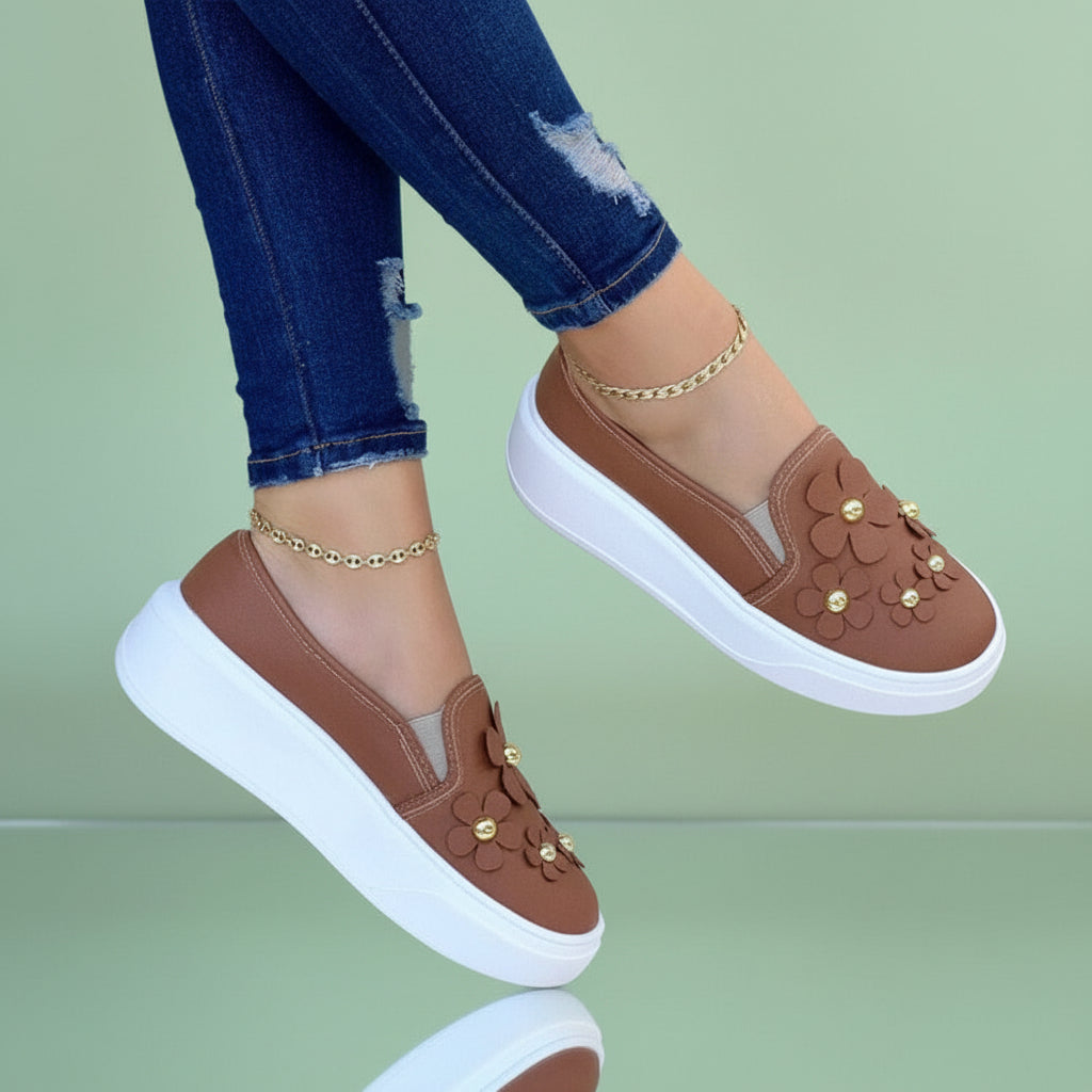 Mocassins orthopédiques Confortable pour femme - Blanc / 35