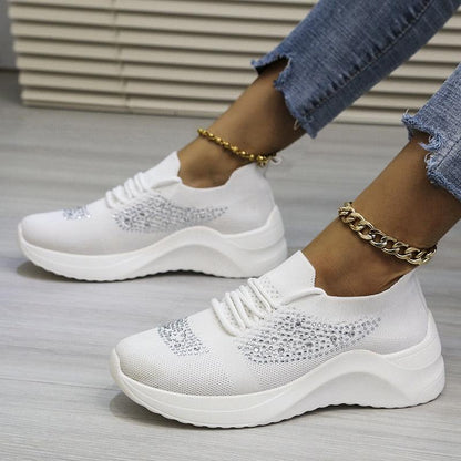 Chaussures de marche décontractées à paillettes pour femmes Confort Orthopédique