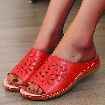Sandales souples à la mode à motif fleurie Confort Orthopédique