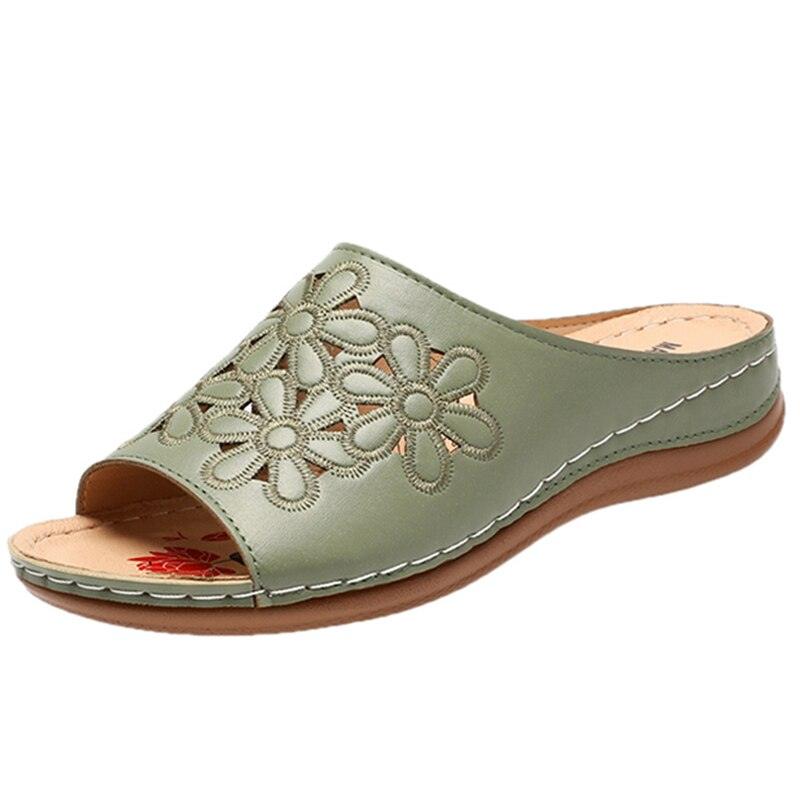 Sandales souples à la mode à motif fleurie Confort Orthopédique