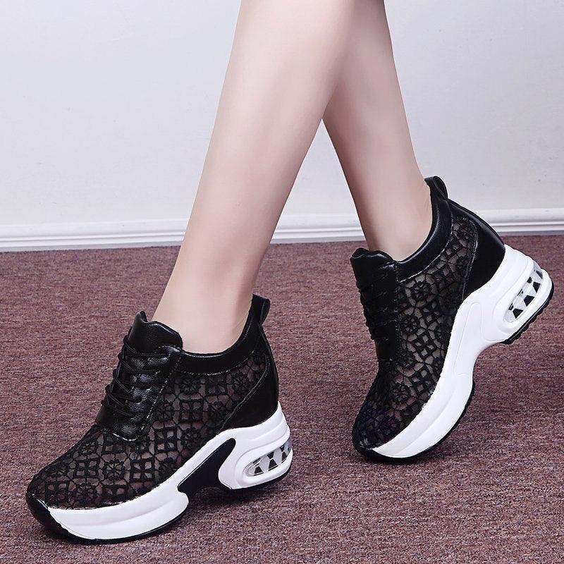 Chaussures à Plate-Forme en dentelle Confort Orthopédique