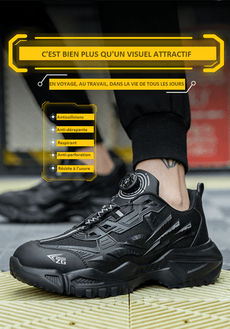 Chaussures de sécurité à distance en fil d'acier pour hommes - Shoes-Fire Confort Orthopédique