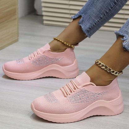 Chaussures de marche décontractées à paillettes pour femmes Confort Orthopédique