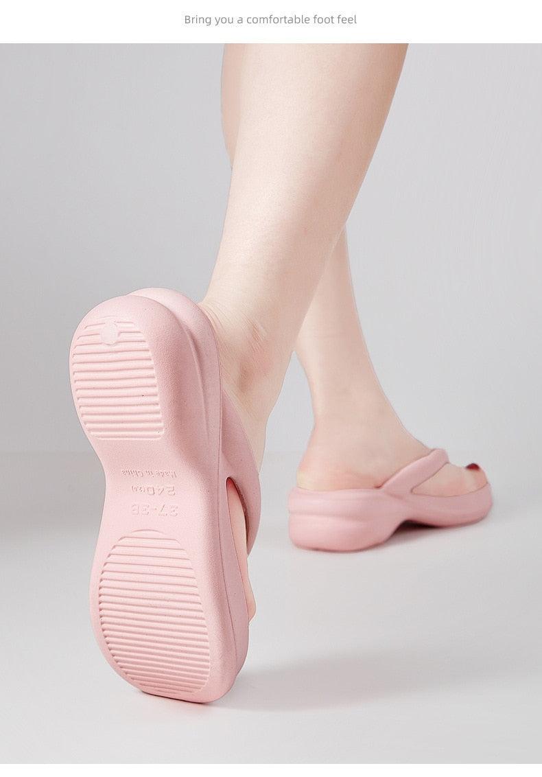 Tongs de plage à talons compensés pour femmes - Synda Confort Orthopédique
