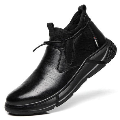Chaussures de sécurité imperméables en cuir noir pour hommes - GOFF Confort Orthopédique