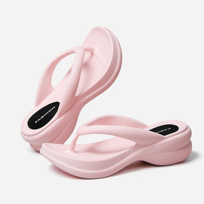 Tongs de plage à talons compensés pour femmes - Synda Confort Orthopédique