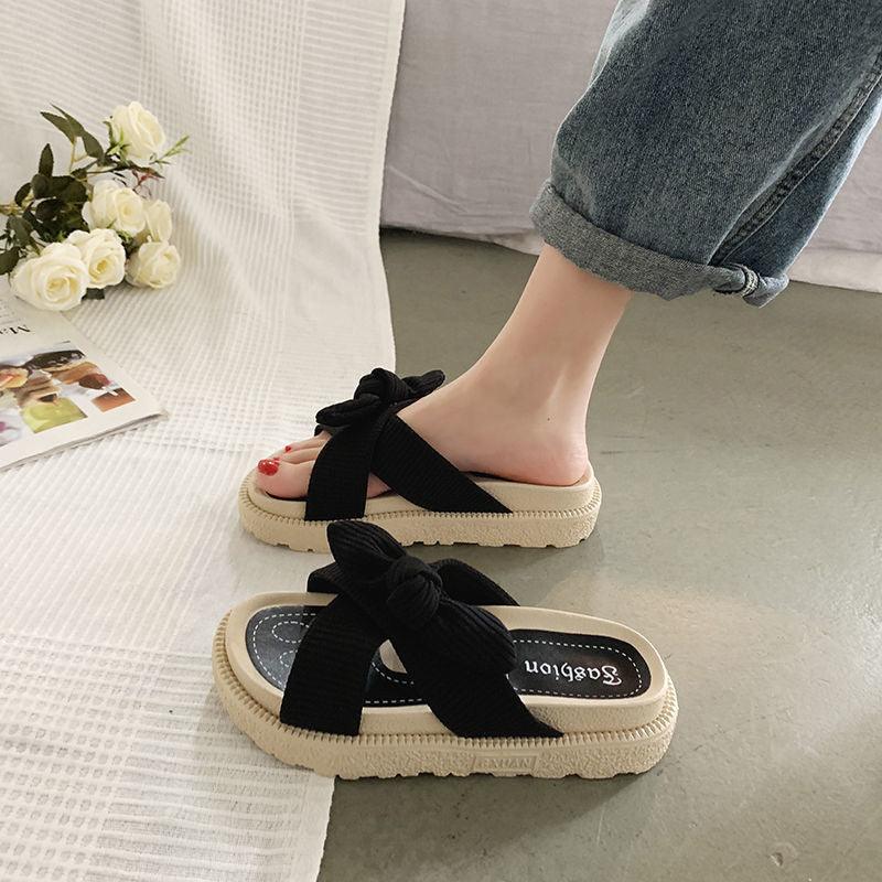 Sandales d'été à semelle épaisse | Style féerique avec nœud papillon Confort Orthopédique