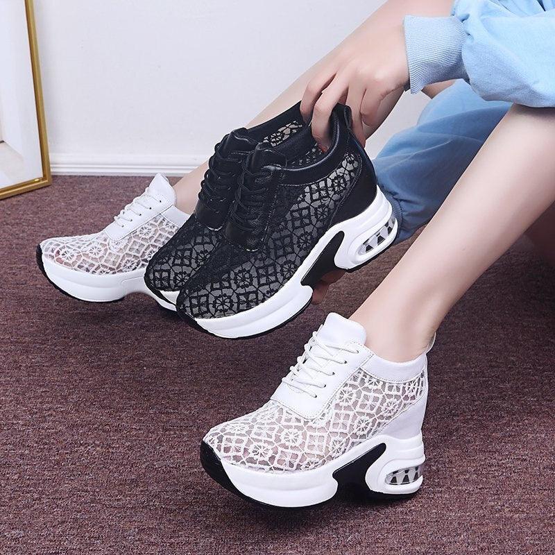 Chaussures à Plate-Forme en dentelle Confort Orthopédique