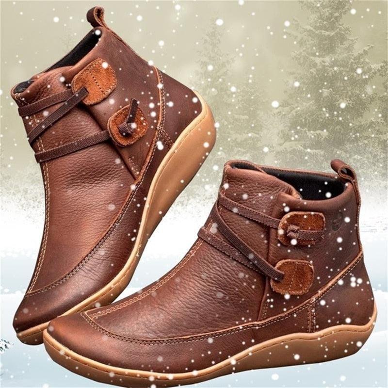 Chaussures orthopédiques d'automne et d'hiver, de couleur unie pour femmes - Krisy Confort Orthopédique