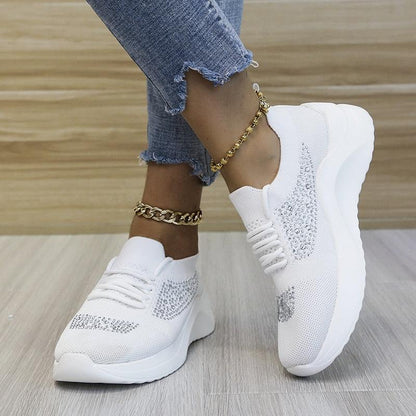 Chaussures de marche décontractées à paillettes pour femmes Confort Orthopédique