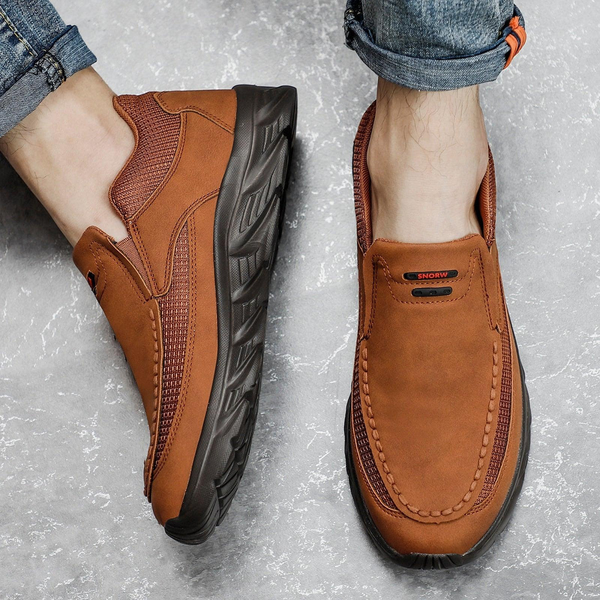 Chaussures en cuir décontractées pour hommes - airdas - Confort Orthopédique